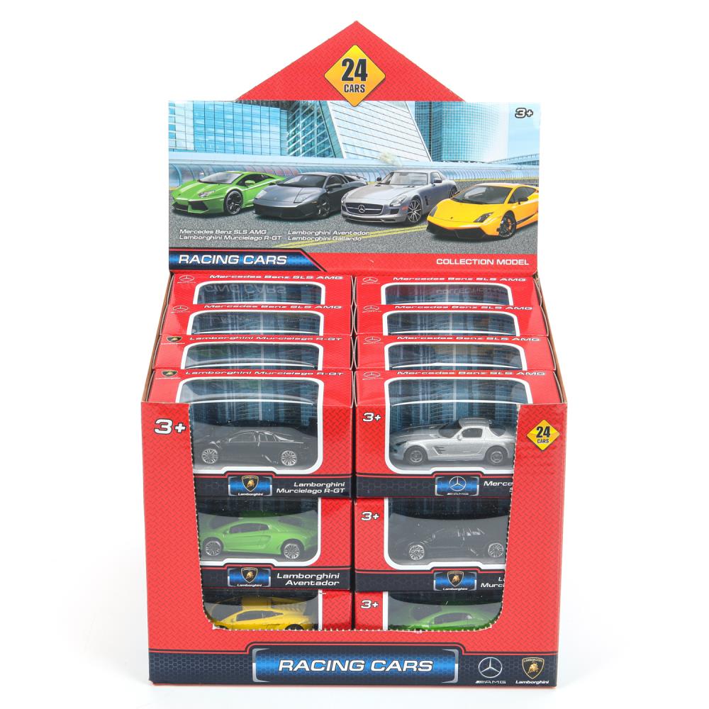 Машина металл mercedes benz sls amg/lamborghini 7 см,микс,дисп. Технопарк уп-24шт в кор.8уп