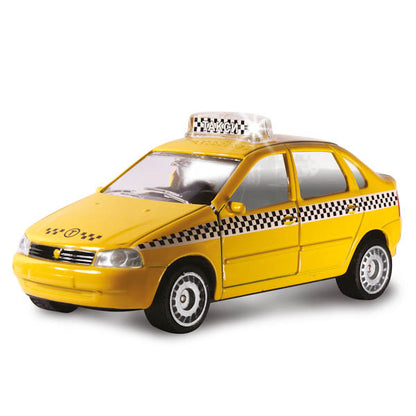 Машина металл LADA калина ТАКСИ 12 см, свет+звук, откр. дв., инерц., в кор. Технопарк в кор.2*24шт