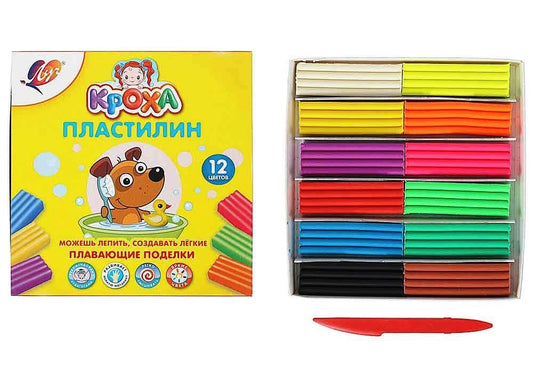Луч. Пластилин "Кроха" плавающий 12 цв арт.29С 1769-08 /20*