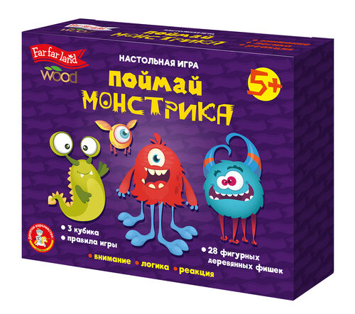 Игра настольная деревянная "Поймай монстрика" Far far land Wood