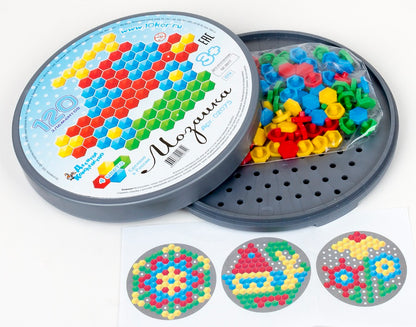 МОЗАИКА ШЕСТИГРАННАЯ 120 ЭЛ (КРУГЛАЯ ПЛАСТ.КОРОБКА) в кор.18шт