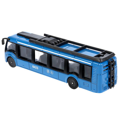 SB-19-30-BU-WB 302680 Машина металл АВТОБУС новый, 15 см, двери, инерц., кор. Технопарк в кор.2*24шт