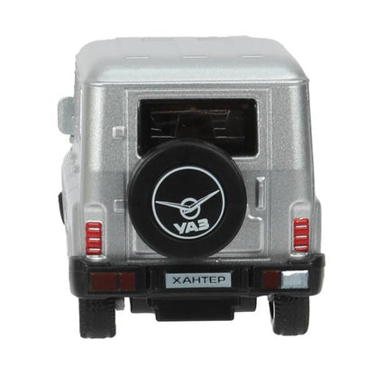 Машина металл UAZ ХАНТЕР длина 10,5 см, инерция, серебристый, кор. Технопарк в кор.2*36шт