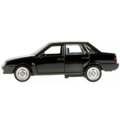 Машина металл LADA-21099 "СПУТНИК" 12 см, двери, багаж, инерц, черный, кор. Технопарк в кор.2*36шт