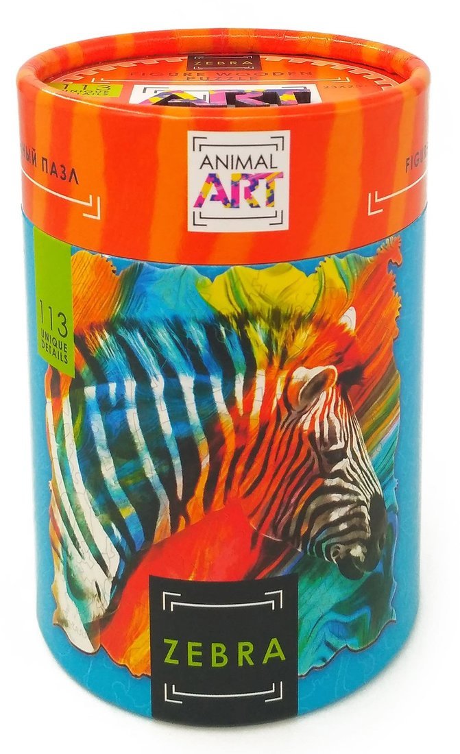 Фигурный деревянный пазл "ANIMAL ART" Зебра 113 дет. арт.8387 (мрц 690 руб.) /24
