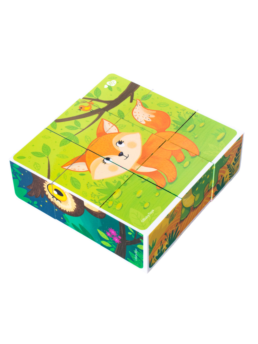 Кубики "Зверята" (без обклейки) 9 шт Baby Toys