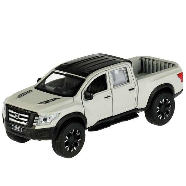 Машина металл NISSAN TITAN МАТОВЫЙ 12,5 см, двери, багаж, инерц, серый, кор. Технопарк в кор.2*36шт