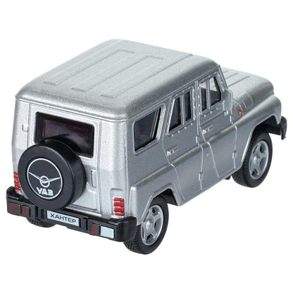 Машина металл UAZ ХАНТЕР длина 10,5 см, инерция, серебристый, Технопарк