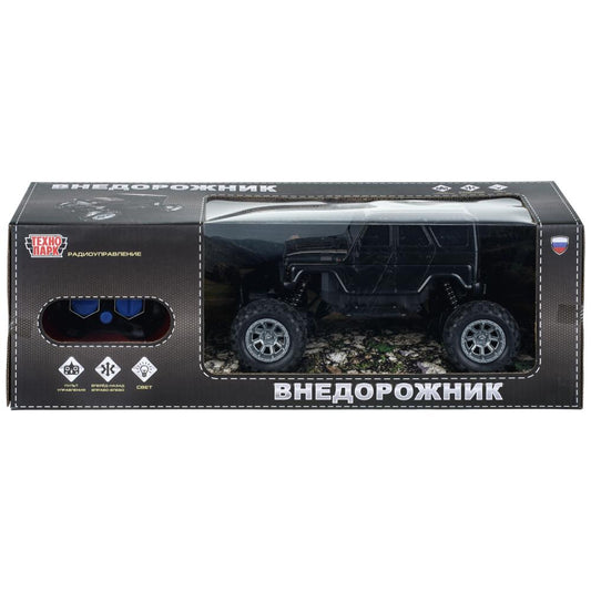 Машина р/у ВНЕДОРОЖНИК 22 см, черный, кор Технопарк