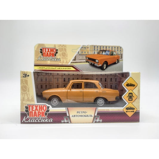 Машина металл азлк ретро-модель 2140sl,12,5 см, дв, баг, ин, оранжевый, кор. Технопарк в кор.2*36шт