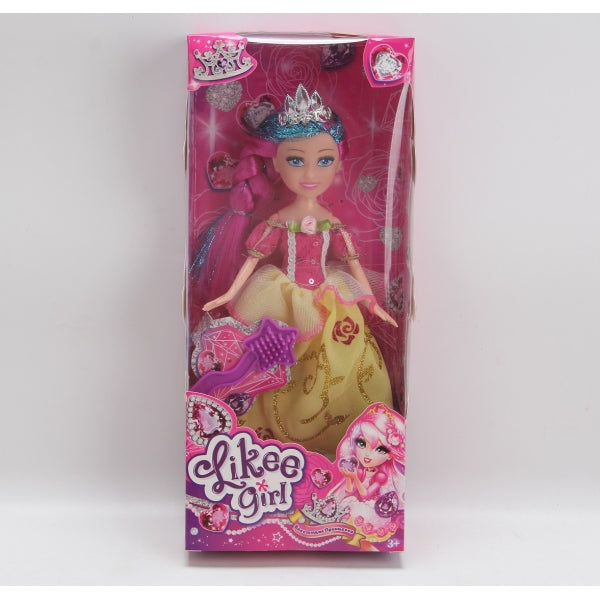 Кукла 23 см, в платье LIKEE GIRL в кор.2*48шт
