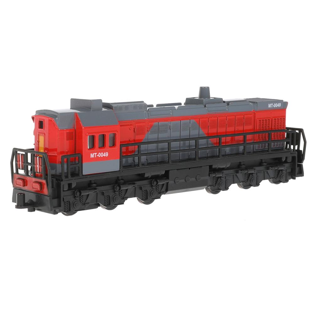 LOCOTEM18B-19-GYRD Модель металл ЛОКОМОТИВ 19 см, двери, инерц, красн, кор. Технопарк в кор.2*24шт