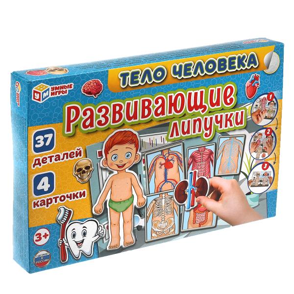 Тело человека. Игра с липучками в коробке. Умные игры в кор.20шт