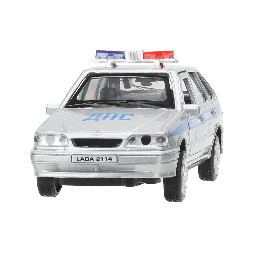 Машина металл свет-звук LADA-2114 "SAMARA" ПОЛИЦИЯ 12 см, двери, багаж, кор. Технопарк в кор.2*36шт