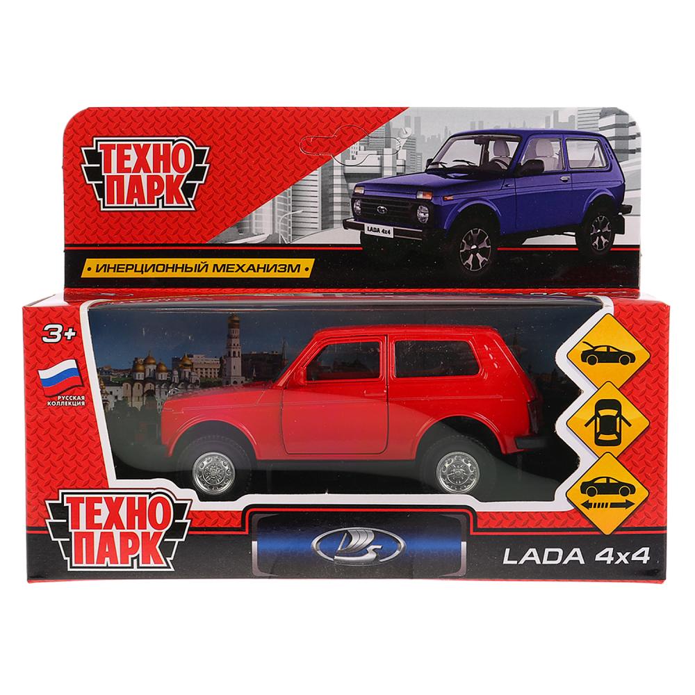 ТМ Технопарк. Машина металл "LADA 4x4" 12см, открыв. двери, инерц., КРАСНЫЙ. в кор. в кор.2*36шт
