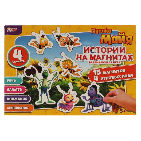 Пчелка Майя. Магнитная игра в коробке. 15 магнитов, 4 игровых поля. Умные игры в кор.50шт