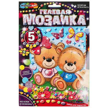 Гелевая мозаика 17*23 см мишки МУЛЬТИ АРТ в кор.100шт