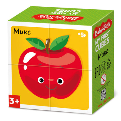 Кубики "Микс" (без обклейки) 4 шт Baby Toys