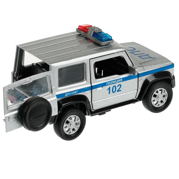 Машина металл SUZUKI JIMNY ПОЛИЦИЯ 11,5 см, двер, баг, инер, сер, кор. Технопарк в кор.2*36шт