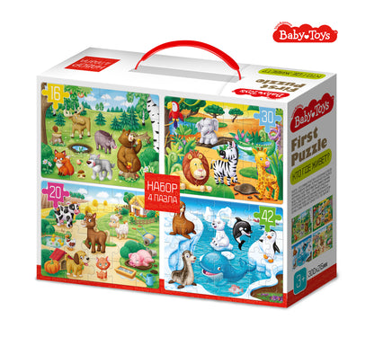 Пазл First Puzzle 4 в 1 "Кто где живет" Baby Toys