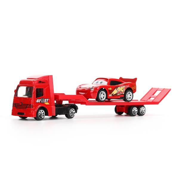 Набор металл тачки автоперевозчик 19,5см и 7,5см, свободный ход - в кор.2*140шт