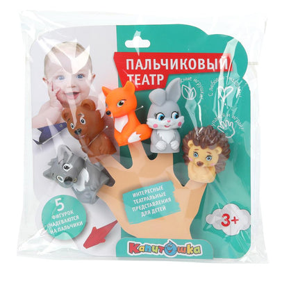 YG98893-R Игрушка пластизоль для купания пальчиковый театр животные на блист. КАПИТОШКА в кор.2*96шт