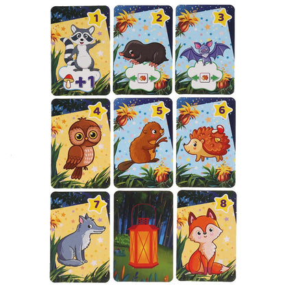 Ночные животные. Карточная игра. 80 карточек в коробке с европодвесом . Умные игры в кор.50шт