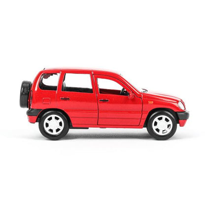 Машина металл LADA NIVA длина 12 см, двери, багаж, инерц, красный, кор. Технопарк в кор.2*36шт
