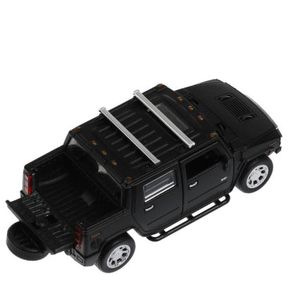 Машина металл HUMMER H2 PICKUP МАТОВЫЙ 12 см, двери, багажн, черный, кор. Технопарк в кор.2*36шт