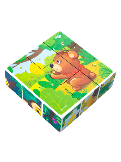 Кубики "Зверята" (без обклейки) 9 шт Baby Toys