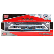 ТРАМВАЙ "ТЕХНОПАРК" МЕТАЛЛ. 16,5СМ, БЕЛЫЙ В РУСС. КОР. в кор.144шт