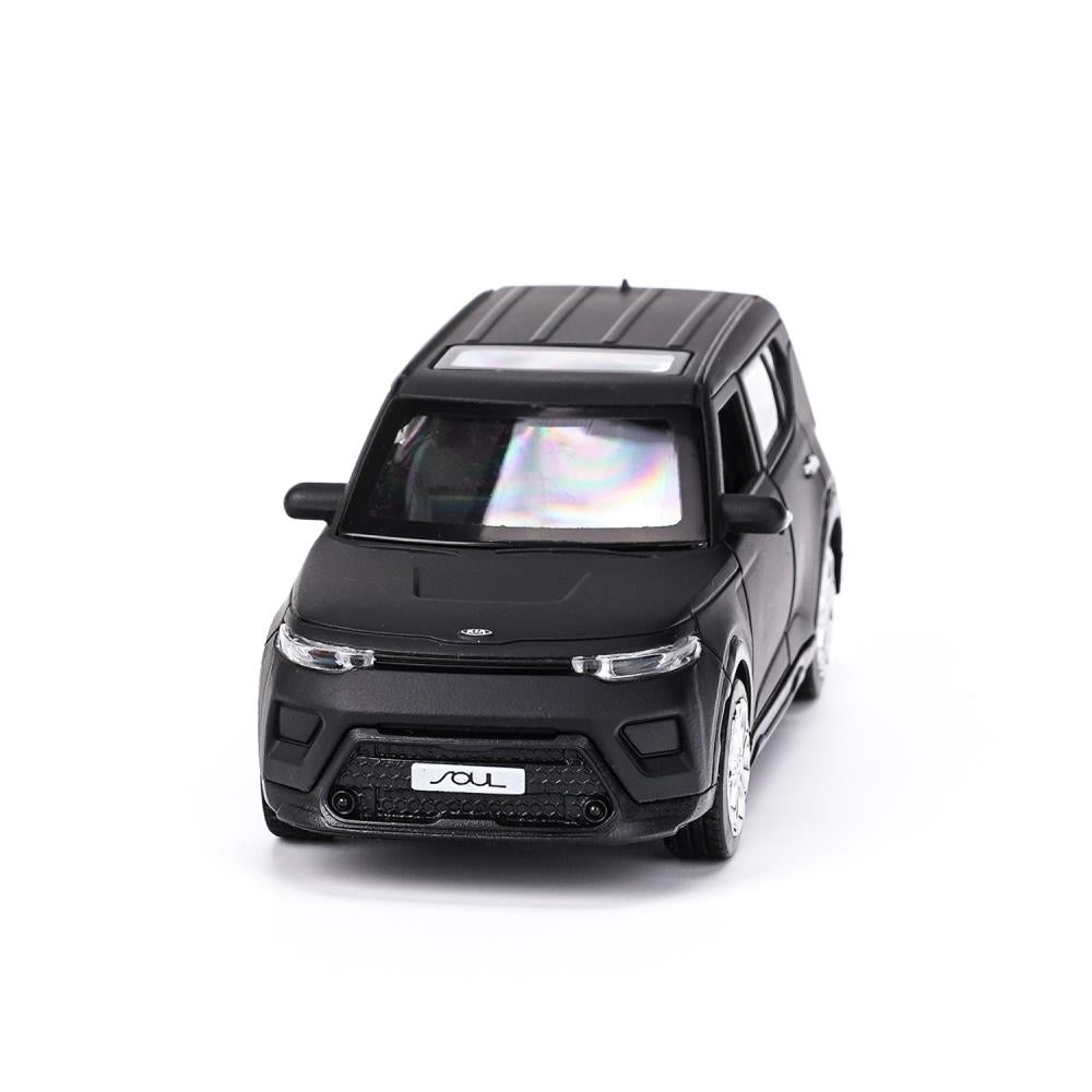 Машина металл свет-звук KIA soul 12 см, двер, инер, черный МАТОВЫЙ, кор. Технопарк в кор.2*36шт