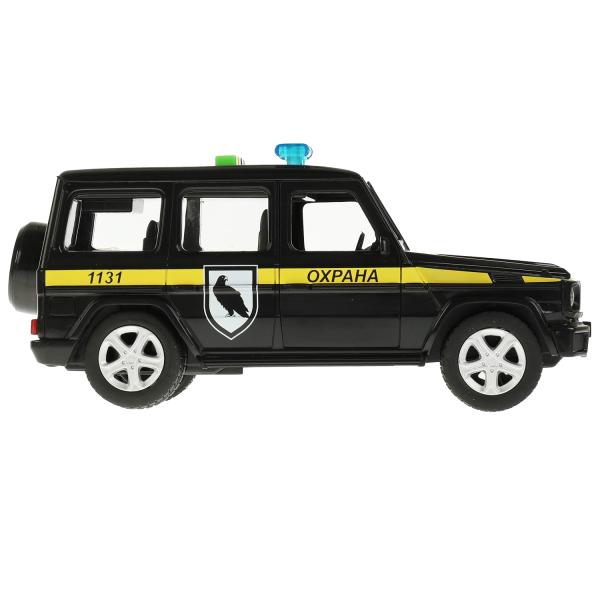 Машина пластик свет-звук MERCEDES-BENZ G-CLASS охрана 22 см, двер, баг, кор. Технопарк в кор.2*18шт