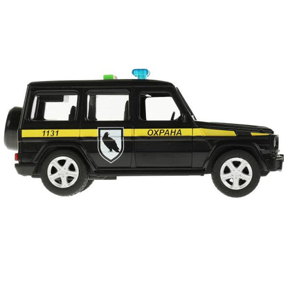Машина пластик свет-звук MERCEDES-BENZ G-CLASS охрана 22 см, двер, баг, кор. Технопарк в кор.2*18шт