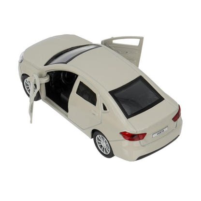 Машина металл LADA vesta 11,5 см, двери, бежевый, кор. Технопарк в кор.2*36шт