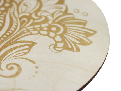Выжигание. Дощечка для выжигания "Волшебный цветок" (круг 185 мм, конверт А4)