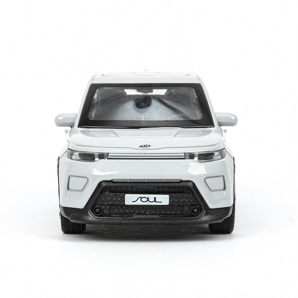 Машина металл KIA soul длина 12 см, двери, багаж., инерц, серебряный, кор. Технопарк в кор.2*36шт