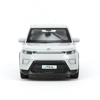 Машина металл KIA soul длина 12 см, двери, багаж., инерц, серебряный, кор. Технопарк в кор.2*36шт