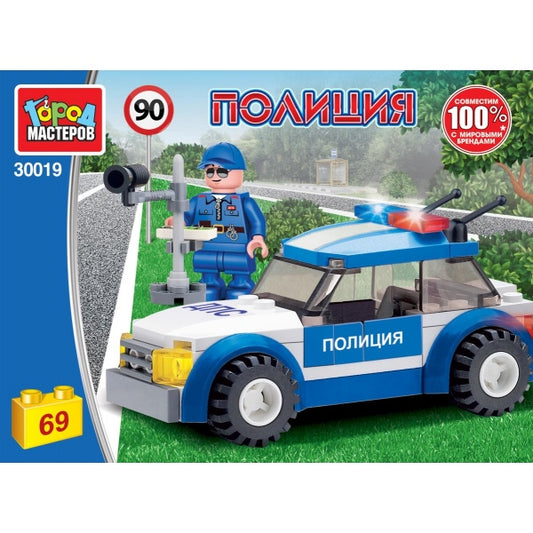 Конструктор полицейская машина, 69 дет. Город мастеров в кор.2*18шт