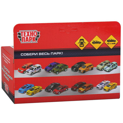 Машина металл "TOYOTA PRADO" 12см, открыв. двери, инерц, СЕРЕБРИСТЫЙ в кор. Технопарк в кор.2*36шт