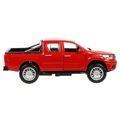 Машина металл TOYOTA HILUX 12 см, двери, инерц, красный, кор. Технопарк в кор.2*36шт