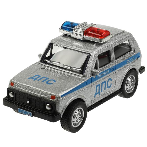 Машина металл LADA ПОЛИЦИЯ 10 см, инерция, кор. Технопарк в кор.2*96шт
