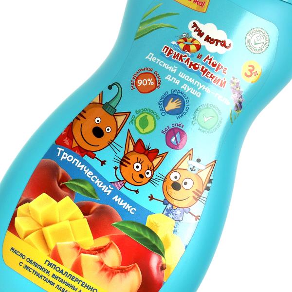Детский шамп-гель Три Кота три кота трмикс 300мл экстр лав и алоэ Вера Заботливая мама в кор.6шт