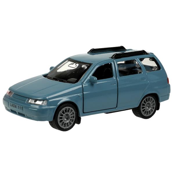 Машина металл LADA 111, 12 см, инерц., двери, багаж., инерц., голуб., кор. Технопарк в кор.2*24шт