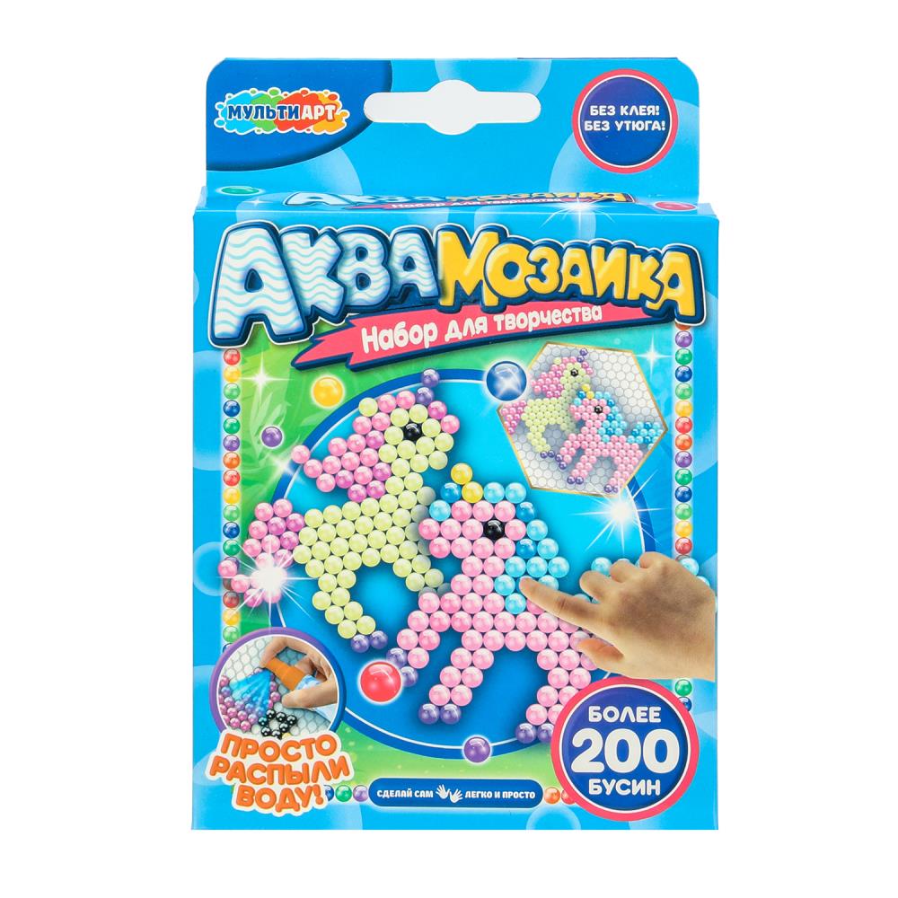 Аквамозаика 200 бусин мистические единороги МУЛЬТИ АРТ в кор.48шт