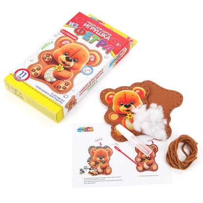 Игрушка из фетра Со стразами мишка МУЛЬТИ АРТ в кор.66шт