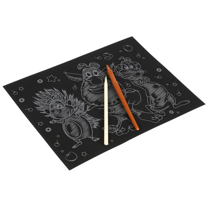 SCRATCHART-SILV-BU1 313949 Набор д/дет творчества БУБА гравюра 18*24 см, серебряная МУЛЬТИ АРТ в к