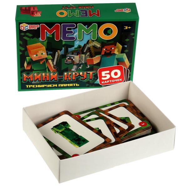 Мемо Мини-крут.50 карточек 170х125х40мм. Умные игры в кор.50шт