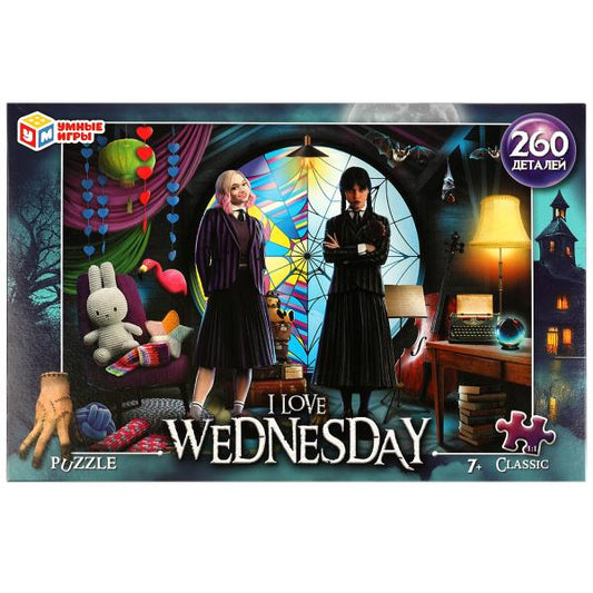 I love Wednesday . Пазл классический в коробке. 260 деталей. 285х190х33 мм. Умные игры. в кор.12шт