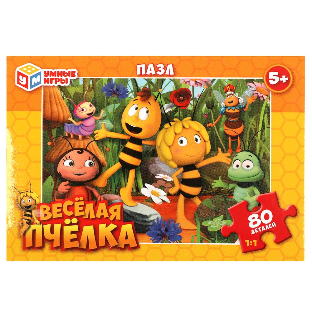 Веселая пчелка. Пазл классический в коробке. 80 деталей. 130х90х25мм. Умные игры в уп.16шт в кор.8уп